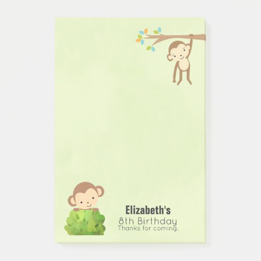 Monkeys Speelse en schattige verjaardag Bedankt Post-it® Notes (Voorkant)
