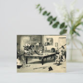 Monkeys Spelen Pool Briefkaart (Staand voorkant)