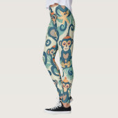 Monkeys Waterverf Aangepast patroon Leggings (Links)
