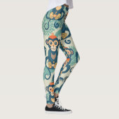 Monkeys Waterverf Aangepast patroon Leggings (Rechts)