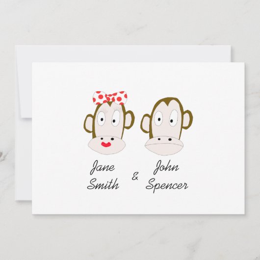 Monkeys Wedding Invitation Sjabloon Kaart (Voorkant)