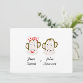 Monkeys Wedding Invitation Sjabloon Kaart (Staand voorkant)