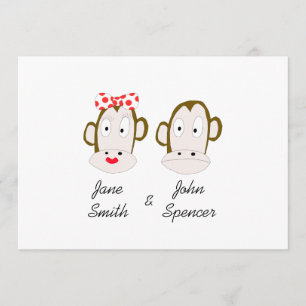 Monkeys Wedding Invitation Sjabloon Kaart