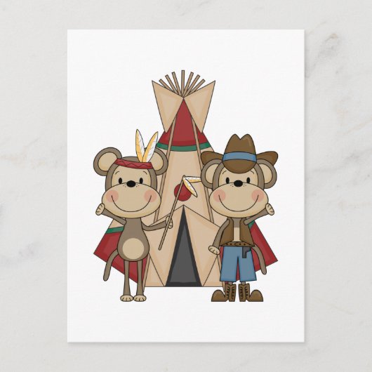Monkeys Wild West Tshirts en Gifts Briefkaart (Voorkant)