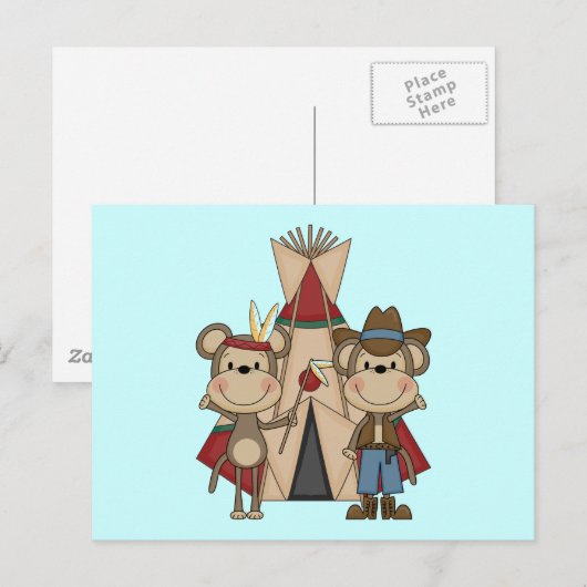 Monkeys Wild West Tshirts en Gifts Briefkaart (Voorkant / Achterkant)