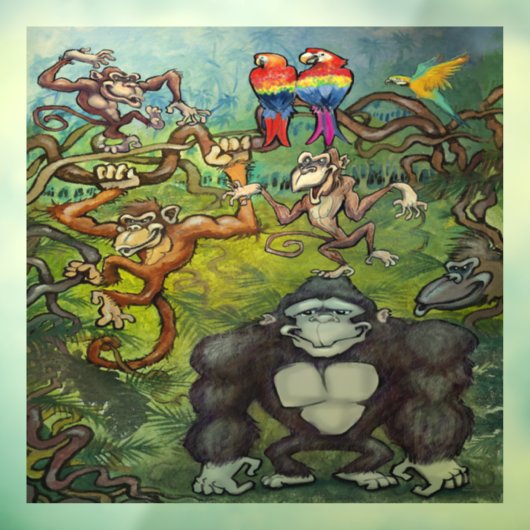 Monkeys Window Cling Raamsticker (Vel 3)