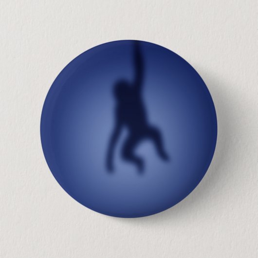 Monkeysilhouet Ronde Button 5,7 Cm (Voorkant)