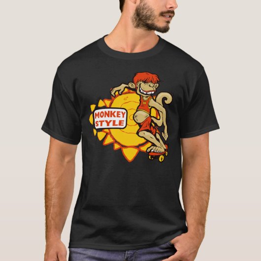 Monkeystijlen Skateboarden T-shirt (Voorkant)