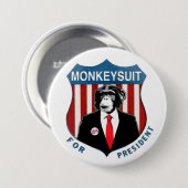 Monkeysuit voor President Ronde Button 7,6 Cm (Voorkant /achterkant)