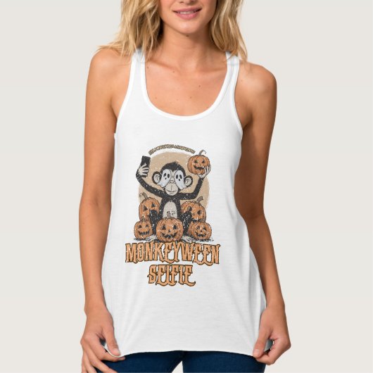 Monkeyween Selfie - Vintage Halloween Tanktop (Voorkant)