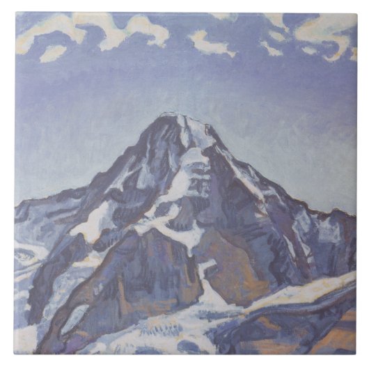 Monkgebergte met wolken (Ferdinand Hodler) Tegeltje (Voorkant)