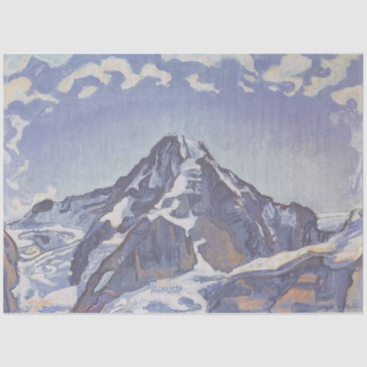 Monkgebergte met wolken (Ferdinand Hodler) Tissuepapier (Voorkant)