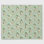 Monkies in Bomen Groen Tan Kinder Cadeaupapier (Vlak)