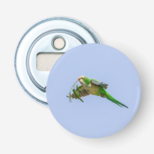 Monkparkiet in de Rio Grande-vallei Button Flesopener (Voorkant)