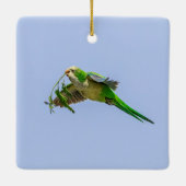 Monkparkiet in de Rio Grande-vallei Keramisch Ornament (Achterkant)