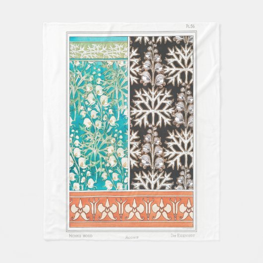Monkshood wolfsbane plant art nouveau verneuil fleece deken (Voorkant)