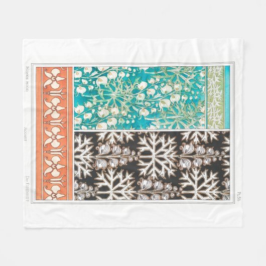 Monkshood wolfsbane plant art nouveau verneuil fleece deken (Voorkant (Horizontaal))