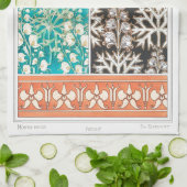 Monkshood wolfsbane plant art nouveau verneuil theedoek (Gevouwen)