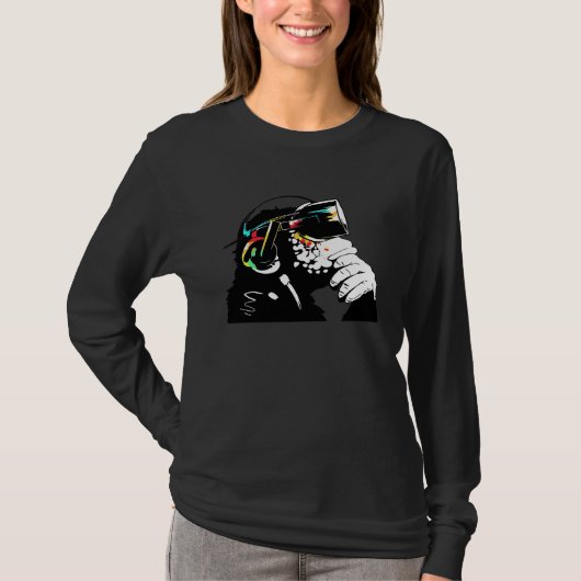 Monksy Aap met Virtual Reality-bril T-shirt (Voorkant)
