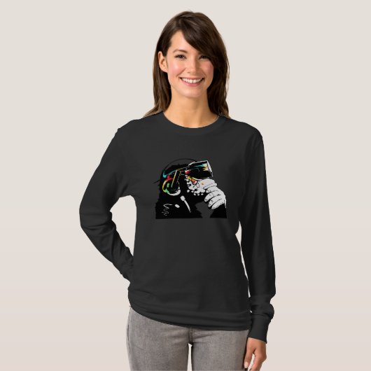 Monksy Monkey with Virtual Reality goggles T-shirt (Voorkant volledig)
