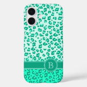 Monmonogram luipaard dierprintmunt Case-Mate iPhone case (Achterkant)