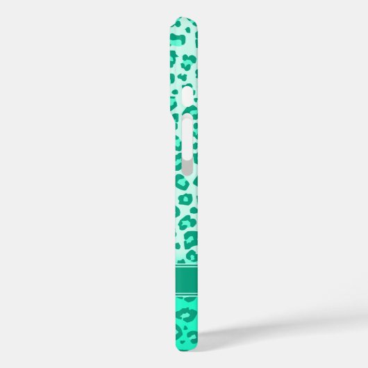 Monmonogram luipaard dierprintmunt Case-Mate iPhone case (Achterkant / Links)