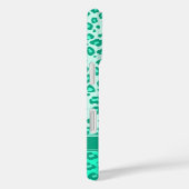 Monmonogram luipaard dierprintmunt Case-Mate iPhone case (Achterkant / Rechts)