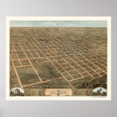 Monmouth, IL Panorama - 1869 Poster (Voorkant)