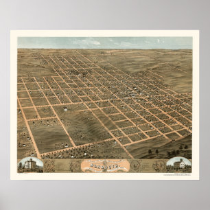 Monmouth, IL Panorama - 1869 Poster