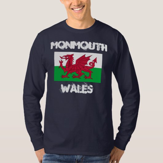Monmouth, Wales, met Welsh flag T-shirt (Voorkant)