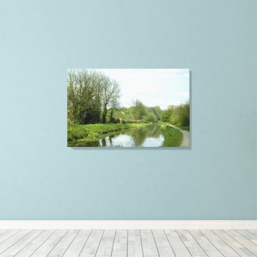 Monmouthshire and Brecon Canal (jaren tachtig) Canvas Afdruk (Insitu (Houten vloer))