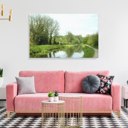 Monmouthshire and Brecon Canal (jaren tachtig) Canvas Afdruk (Insitu (Woonkamer))
