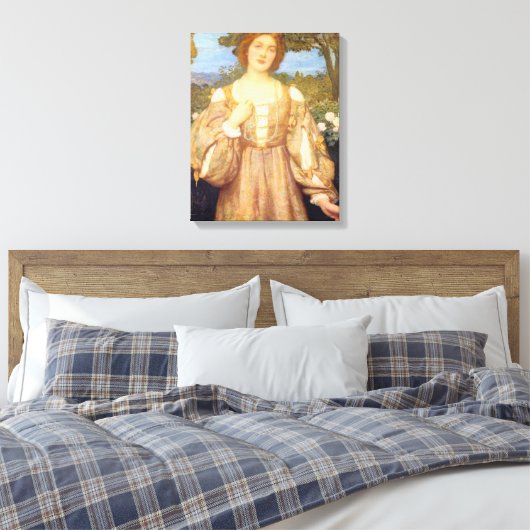 Monna Giovanna (door Edward Robert Hughes) Canvas Afdruk (Insitu (Slaapkamer))