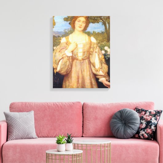 Monna Giovanna (door Edward Robert Hughes) Canvas Afdruk (Insitu (Woonkamer))