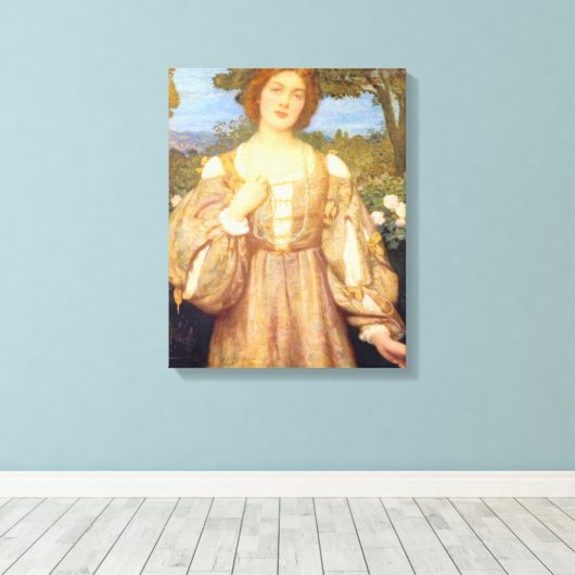 Monna Giovanna (door Edward Robert Hughes) Canvas Afdruk (Insitu (Houten vloer))