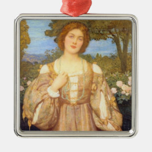 Monna Giovanna (door Edward Robert Hughes) Metalen Ornament