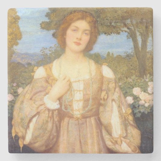 Monna Giovanna (door Edward Robert Hughes) Stenen Onderzetter (Voorkant)