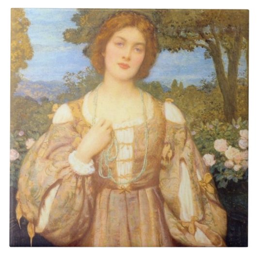 Monna Giovanna (door Edward Robert Hughes) Tegeltje (Voorkant)