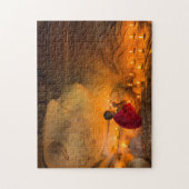 Monnik die bidt bij een Boeddha Legpuzzel (Verticaal)