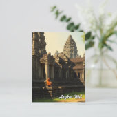 Monnik in Angkor Wat Cambodja Briefkaart (Staand voorkant)