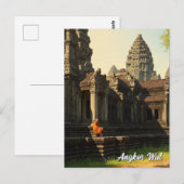 Monnik in Angkor Wat Cambodja Briefkaart (Voorkant / Achterkant)