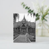 Monnik in het museum briefkaart (Staand voorkant)