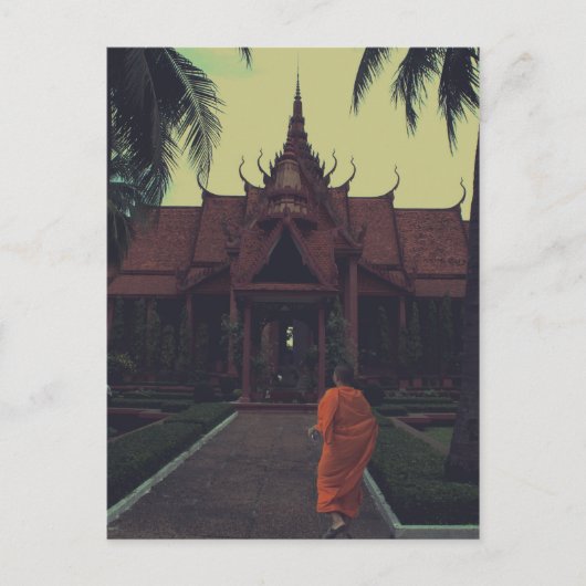 Monnik in het museum briefkaart (Voorkant)