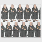 Monnik met kruis in middeleeuwse religieuze mantel cadeaupapier (Vlak)