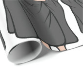 Monnik met kruis in middeleeuwse religieuze mantel cadeaupapier (Rol Hoek)