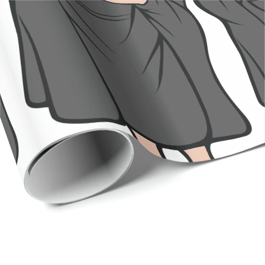 Monnik met kruis in middeleeuwse religieuze mantel cadeaupapier (Rol Hoek)