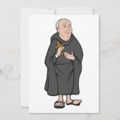 Monnik met kruis in middeleeuwse religieuze mantel kaart (Voorkant)