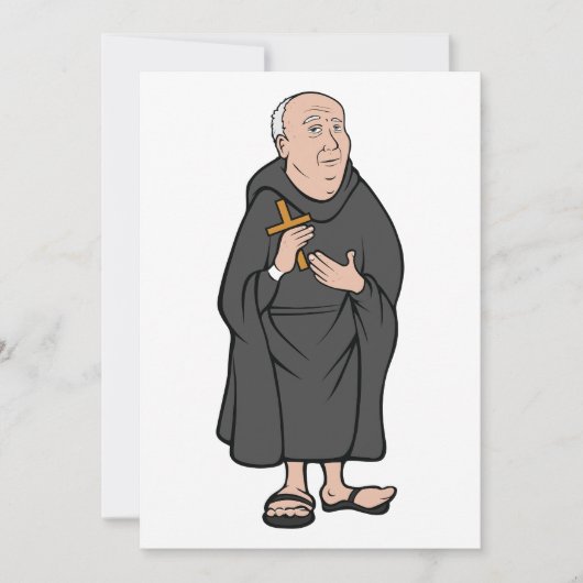 Monnik met kruis in middeleeuwse religieuze mantel kaart (Voorkant)