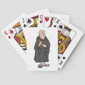 Monnik met kruis in middeleeuwse religieuze mantel pokerkaarten (Achterkant)