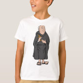Monnik met kruis in middeleeuwse religieuze mantel t-shirt (Voorkant)
